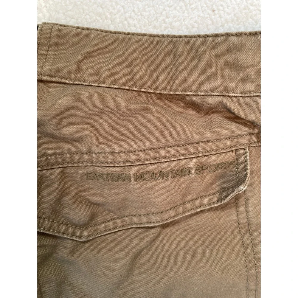 90s Eastern Mountain Sports Mens 38‎ Hiking Pants Brown Canvas Belted Cargo